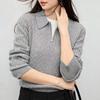 Polo Collar Twist Pony Embroidered Knitted Sweater for Women, Super Good-looking Age Reduction, Autumn and Winter New Sweater Half Zipper Top