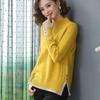 Classy Knitted Sweater Women Solid Color Half High Collar Warm Pullover Jumper Casual Loose Sweaters