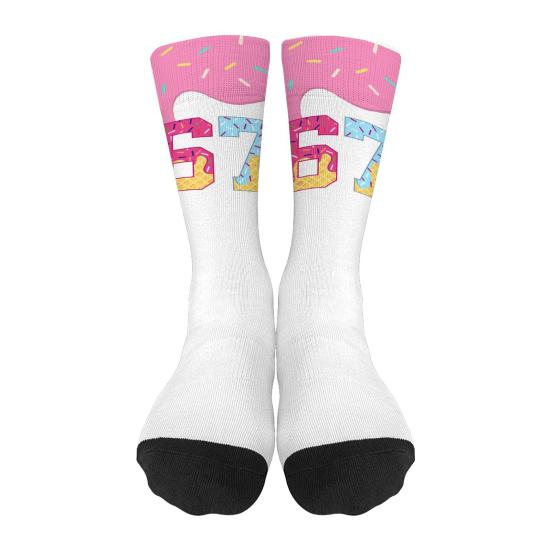 Yousheng Funny 67 Crew Socks Six Seven Ice Cream Drips Socks 6 7 Meme Casual Socks for Women Men Street Wear Workout