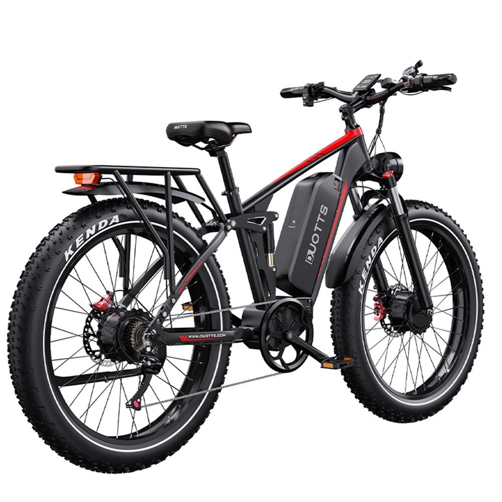 Vélo Électrique DUOTTS S26 26" Pneus Larges Moteur 750Wx2 Entièrement Suspendu Vélo Électrique Adulte 48V 20AH Écran LCD Charge Max 150Kg