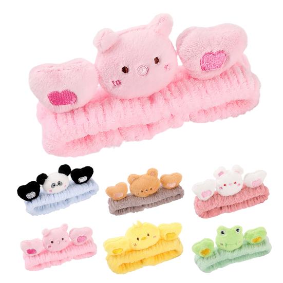 Lady Headband Cartoon Animals Thick High Elasticity Fluffy Sports Face Washing Sweat Absorption Bathing Lady Hair Band Hair Accessories