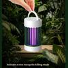 Lampă portabilă electrică anti-țânțari, reîncărcabilă USB, lumină UV, ucigaș de insecte de interior/exterior pentru camping sau casă cu lumină de noapte