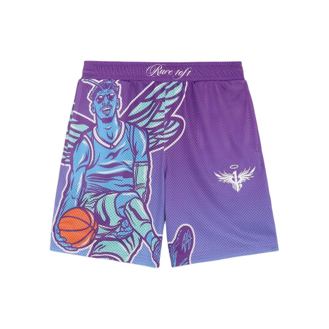 PUMA MELO Charlotte Graphic Basketball Shorts  Purple Glimmer  Men s 627745-01 XXL