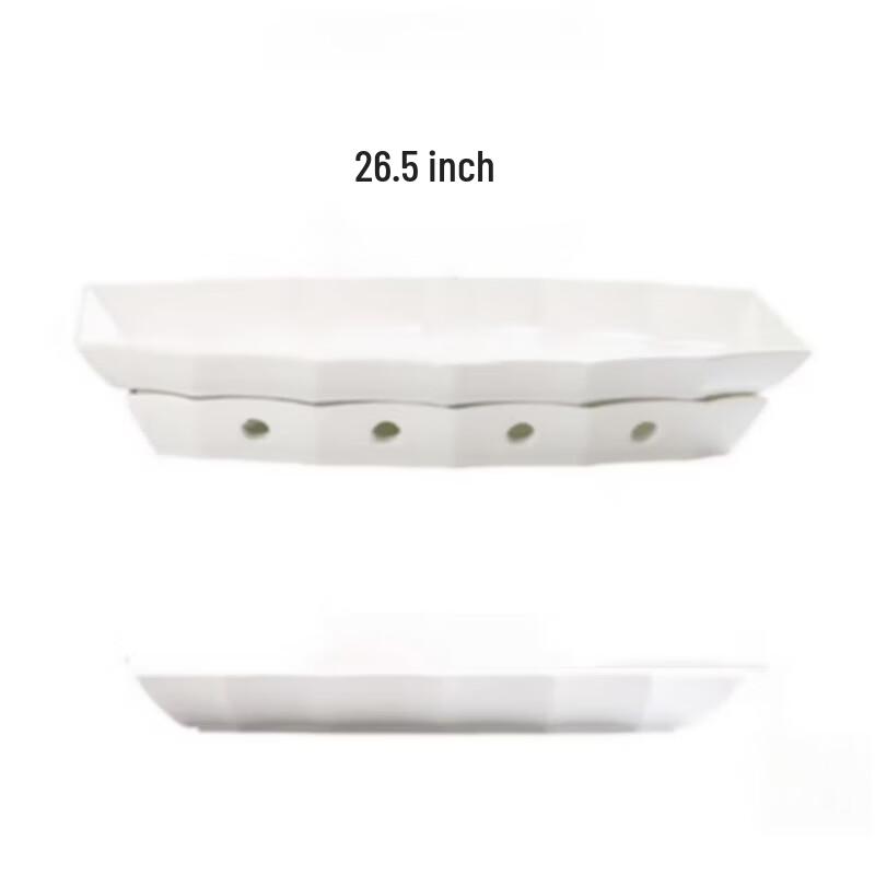 26.5-inch Oval Ceramic Serving Plate with Double Handles