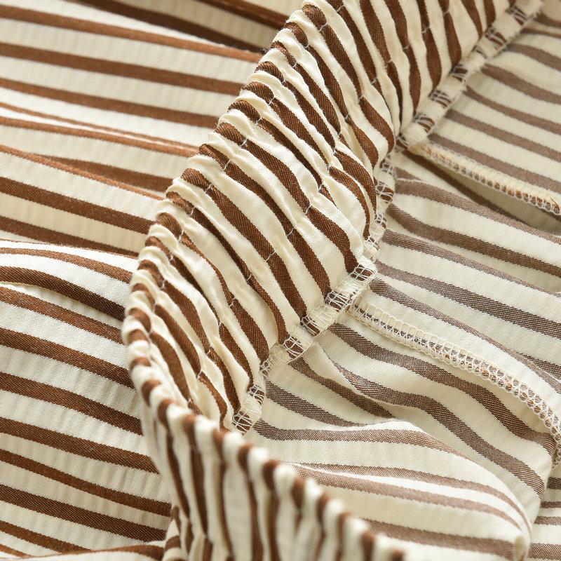 Damen 2024 Sommer Retro Gestreifte Micro Flare Freizeithose