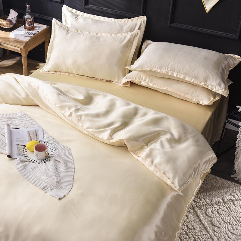 Summer Silk Luxury Plain Color 4-Piece Set - Light and Simple Design