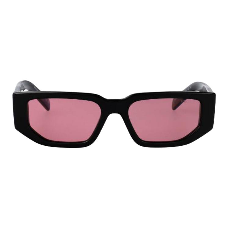 Prada High-Quality Design Acetate Rectangular Sunglasses Unisex Sunglasses Black 0PR_09ZS_16K30L