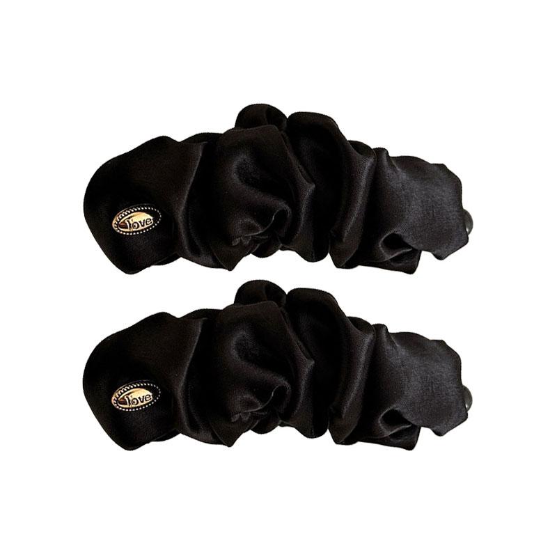 Koreanischer Stil Satin Plissiert Einfarbig Stoff Haarspange Vielseitige Bananen-Klammer Für Frauen Haarschmuck