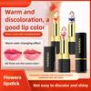 Blumen Lippenstift Transparenter Gelee Farbwechsel Goldblatt Lippenstift Warmwechselnder Lippenstift Tassenfest Nicht abfärbender Lipgloss