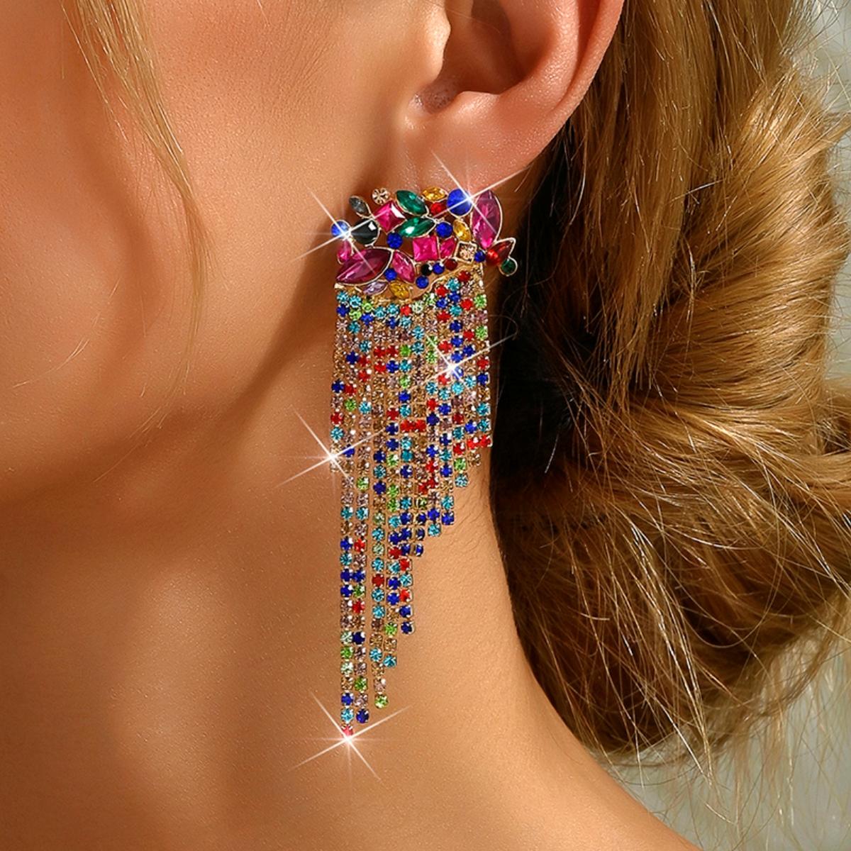 

2 штуки модных серег-кисточек в европейском и американском стиле для женщин, для путешествий, карнавала, вечеринки, праздничного наряда, подарки