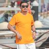 Tricou largi pentru bărbați de mărime mare M-7XL 8XL Tricou cu mâneci scurte pentru bărbați, culoare uni, cu gât rotund