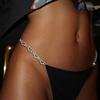 G String Thongs for Women Sexy T-back Low Rise Underwear Plus Size Cheeky Rhinestone Heart Chain Panties