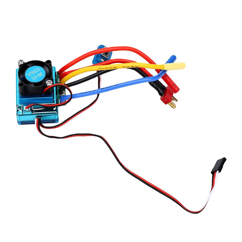 2 to 3S 120A Brushless ESC RC Electronic Speed Controller with T Male Plug 4.0mm Banana Female Plug for RC Car Boat