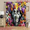 2D flat printing 2pcs Window Curtains Dalmatian Dog Flower Crown Digital Printed Polyester Drapes Family Party Perfect for Room