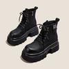 Womens Chunky Heel Ankle Boots Platform Comfortable British Style Short Small Size Fall Winter