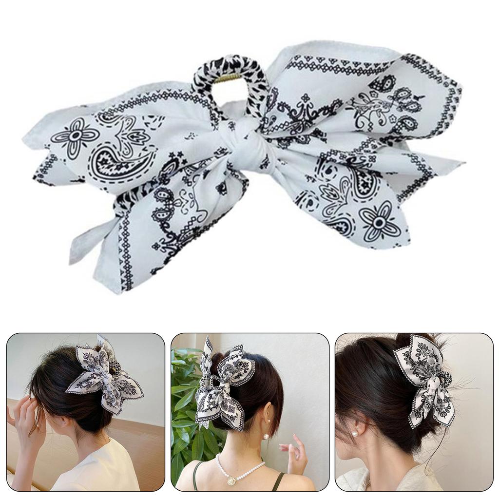 Elegant Cashew Flower Bowknot Hair Claw Clip for Women Accessories Large Punk Jaw Clamps Hairgrip Headdress for Casual