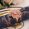 10pcs Napkin Rings Alloy Hollow Out Flower Napkin Holder Dinning Table Napkin Ring for Dinner Parties Wedding Banquet Family Gatherings Table Decor