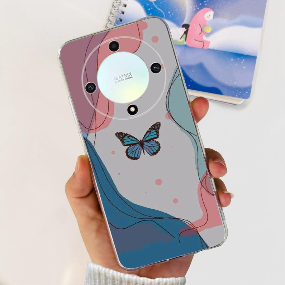 For Honor X9b 5G Case 2023 Fashion Flower Clear Silicone Soft Back Cover For Honor X9a RMO-NX1 Funda HonorX9 X 9 X 9B X 9A Coque