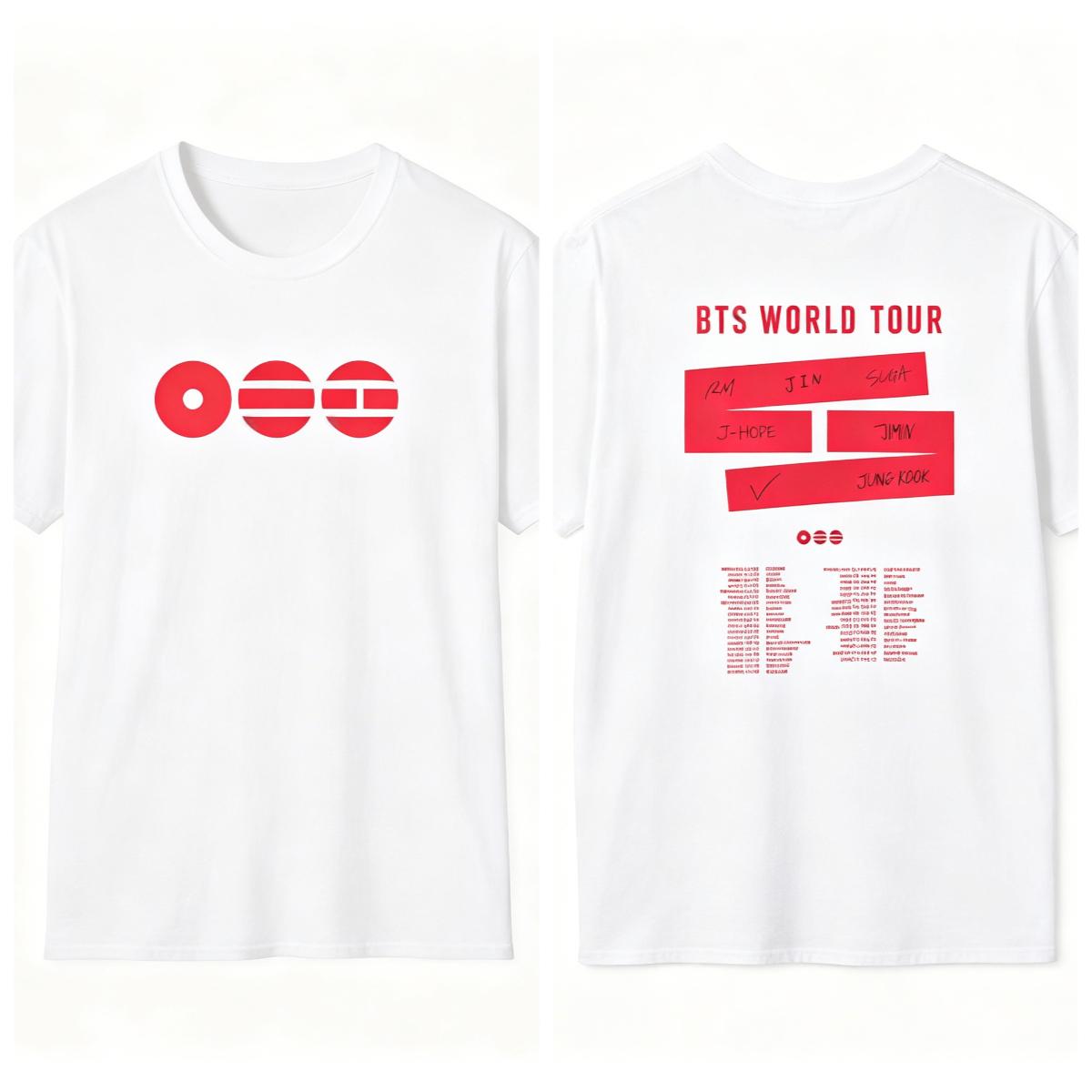 BTS Tshirt Concert Merch 2026 World Tour Fan Gift Kpop Shirt 2026 Summer Men Women Fashion Cotton Y2K Oversized T-Shirt M