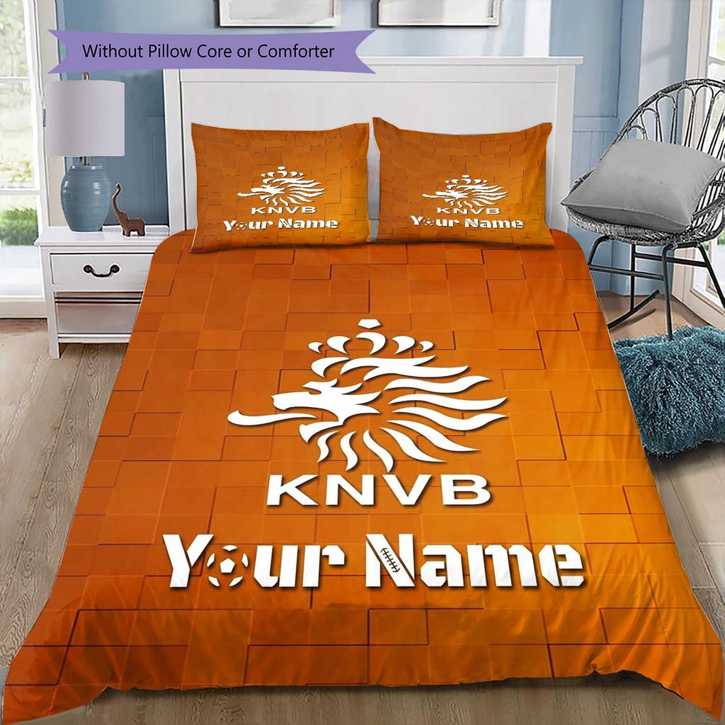 Knvb Crest Custom Name Pattern Bedding Quilt Set Quilt Cover Pillowcase Home Birthday Gift(1 * duvet cover + 2 * pillowcase, without core)
