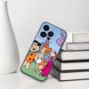 R-Cartoon La Funda de Teléfono de Los Picapiedra Para IPhone 16,15,14,13,12,11,XS,XR,X,8,7,Pro,Max,Plus,mini Funda Negra de Silicona