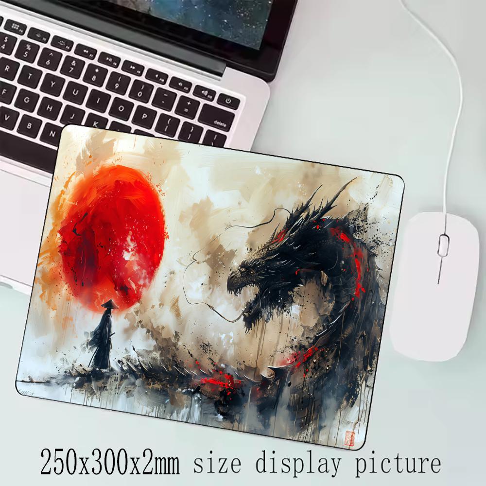 Samurai Dragon Mouse Pad Large Computer Office Game Table Mats XXL Rubber Anti-slip Gaming Keyboard Mousepads Long Desk Pads