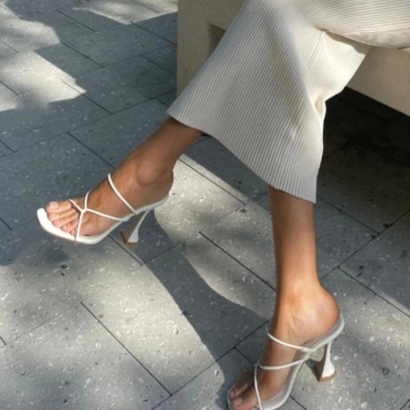 New Sandals Summer Fashion Versatile Women's Shoes Comfort Thin Heels Simple 2026 High Heels Lightweight Trendy Elegant Slippers