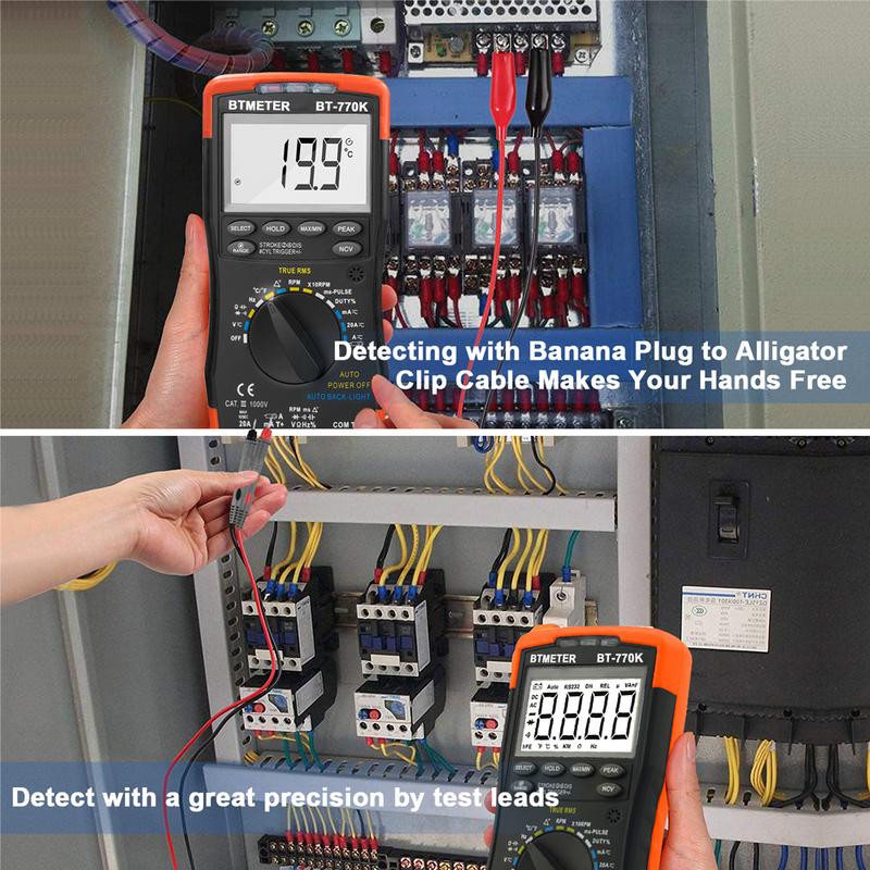 Professional Auto Range Digital Multimeter 770K 12 Function Car Diagnostic Tester TRMS NCV RPM Duty Cycle Temp Voltmeter Elec
