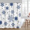 Winter Christmas Shower Curtain Bathroom Snowflake Bathroom Decoration Washable Durable Fabric Bathroom Curtain