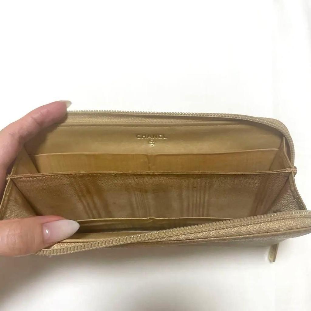 Used CHANEL Beige Long Wallet