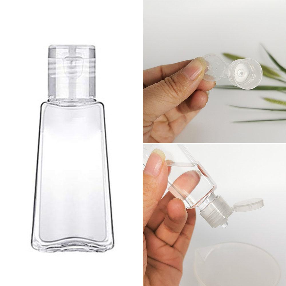 10pcs/lot 30ml Trapezoidal Empty Hand Sanitizer Bottles Refillable Plastic Container Transparent Gel Bottle Cosmetic Bottles