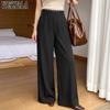 Pantaloni e capris a vita alta con stampa tinta unita casual alla moda da donna