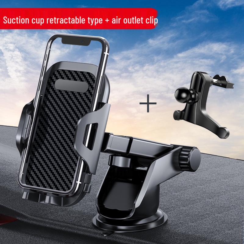 Universal Car Dashboard & Air Vent Phone Mount with Suction Cup and Carbon Fiber Design