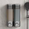500ml Dark Gray ABS 2-Chamber Wall-Mounted Refillable Shampoo & Conditioner Soap Dispenser for Bathroom & Hotel Use No Drill