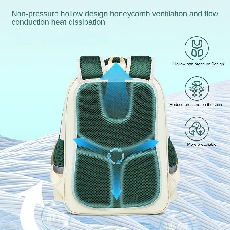 Primary School Students' Three-piece Backpack To Reduce The Load and Protect The Spine