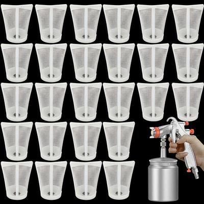 6Pcs/30Pcs Universal Gravity Spray Gun Filter, Fine Mesh Disposable Gravity Feed Spray Gun Paint Filter, Reduces Clogging