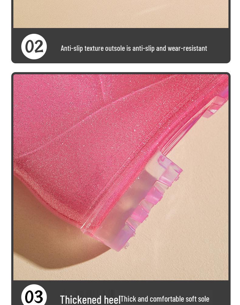 Dames Gradient Regenlaarzen, Middelhoge Schacht, Antislip, Waterdicht, Trendy Jelly Schoenen