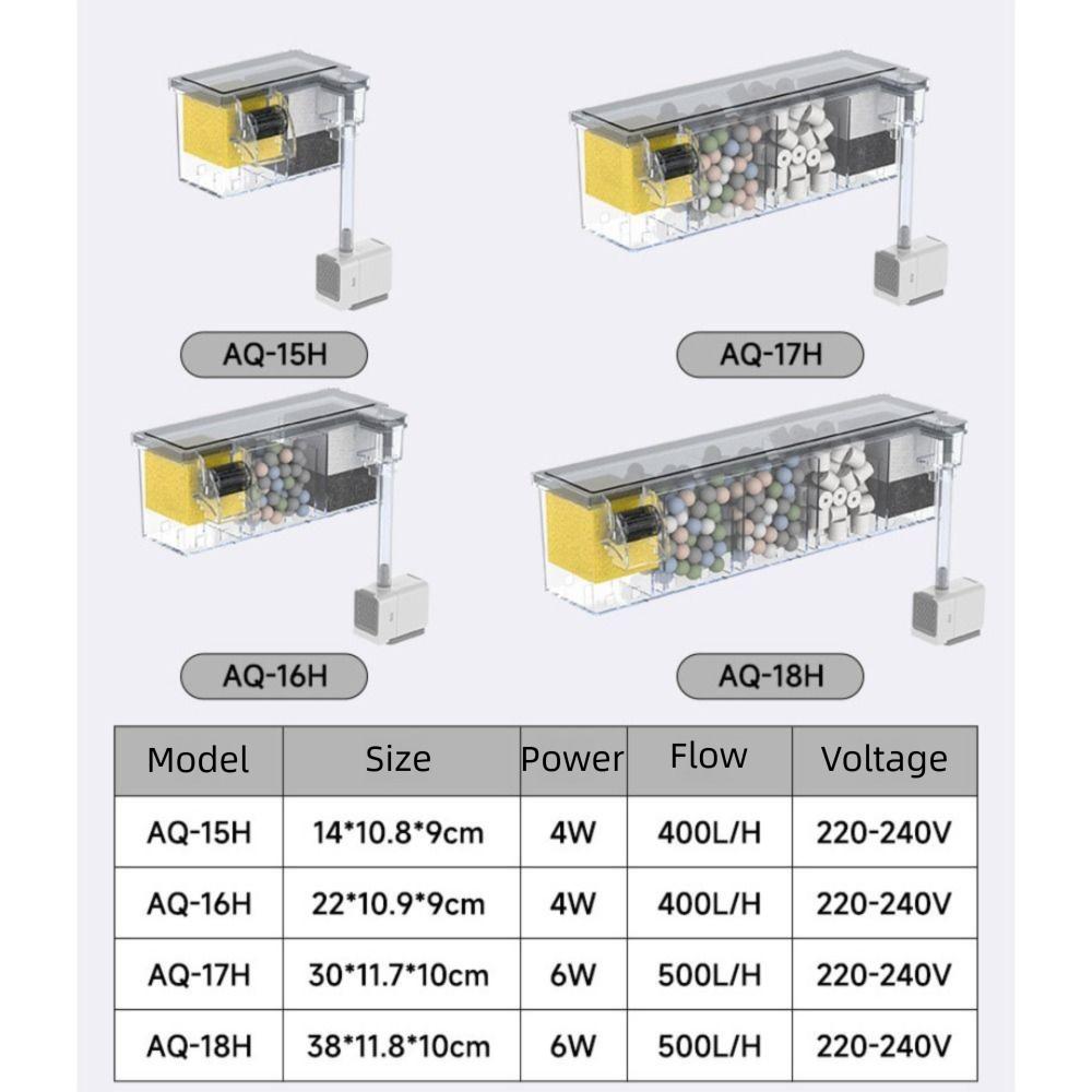 Ścienny Akwarium Cichy Wbudowany Filtr Kaskadowy Pudełko Cyrkulujące Z Pompą Wodną Cyrkulujący Oczyszczacz Wody do Domu