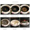 FY 12 Hours Coil Incense Burner Ceramic Applique Large Insence Holder Moxibustion Seal Cutting Mosquito Repellent Incense Base