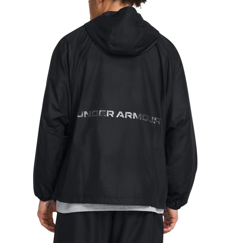 Under Armour Solid Color Casual Woven Hooded Long Sleeve Jacket Men jackets Black 1382896-001