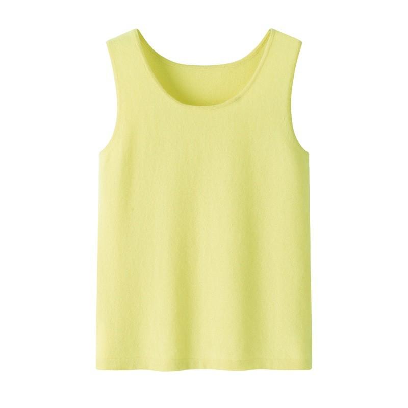 Simple Cashmere U-Neck Sleeveless Knit Camisole - Women's Autumn/Winter Warm Base Layer