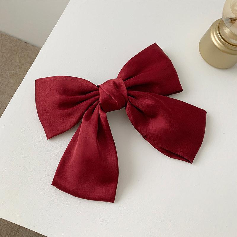 Red Bow Hair Clip Ribbon – European & American JK Style Duckbill & Spring Back Clip