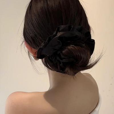 Vintage Wrinkle Hair Scrunchie Korean Style Exaggerated Elastic Hair Bands Hair Accessories For Women Girls Ponytail Headwear
