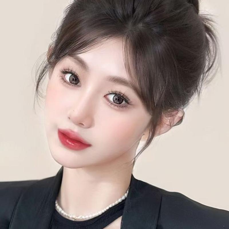 Synthetic Straight Bangs Air Bangs Hair Extension Natural Hair Bangs For Women False Bang Black Daily Brown Woman Daily Wear