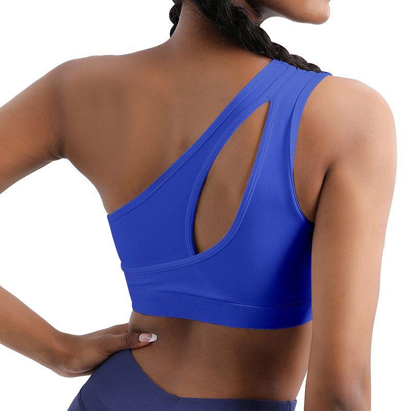 European and American Style Single-Shoulder Sports Bra, Shockproof High-Intensity Sports Vest, Fitness Yoga Bra, Yoga Wear, Women's Underwear
