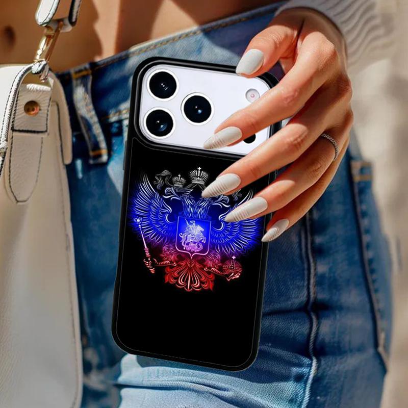 Russia Russian Coat Of Arms Phone Case For iPhone 17 Air 14 15 13 12 Max Cover For Apple 16e 11 Pro Max Plus Coque