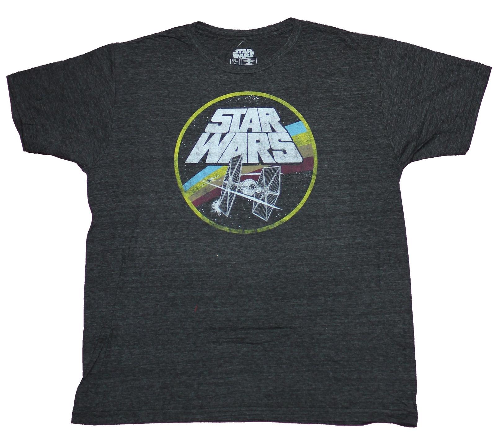 Star Wars Adult New T-Shirt - Tie Fighter Distressed Multi Color Circle Pic XXXXL