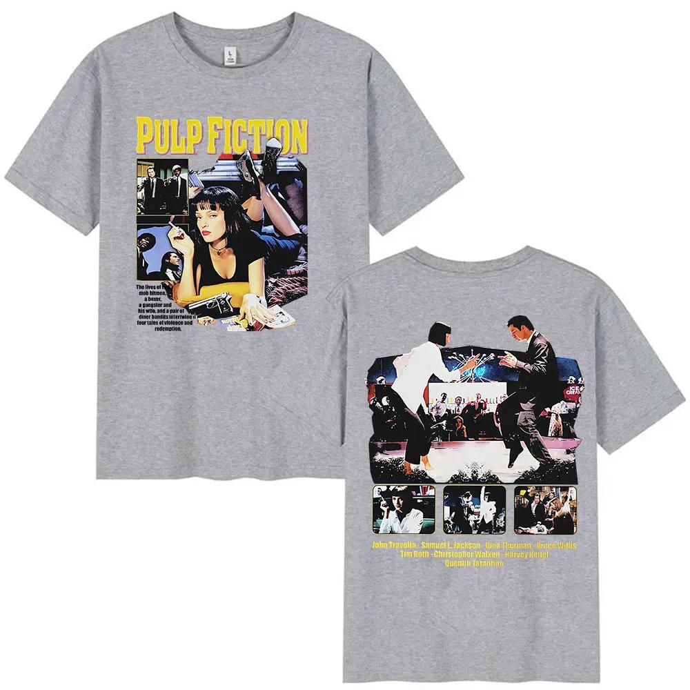 90s Vintage Pulp Fiction Movie Graphic T Shirt Men's Women Classic Harajuku High Quality T-shirts Cotton T-shirt Streetwear