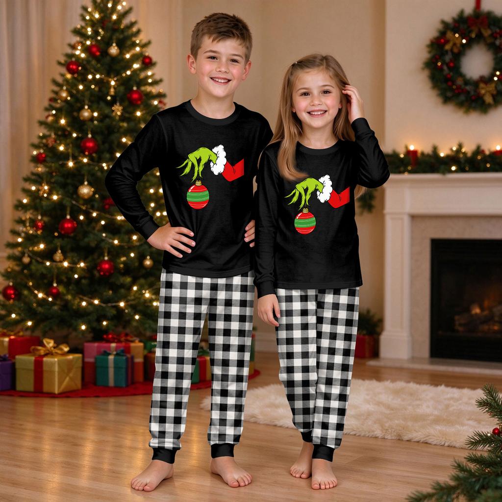 Christmas Print Crewneck Top and Jogger Pants Set Holiday Two Piece Casual Outfit