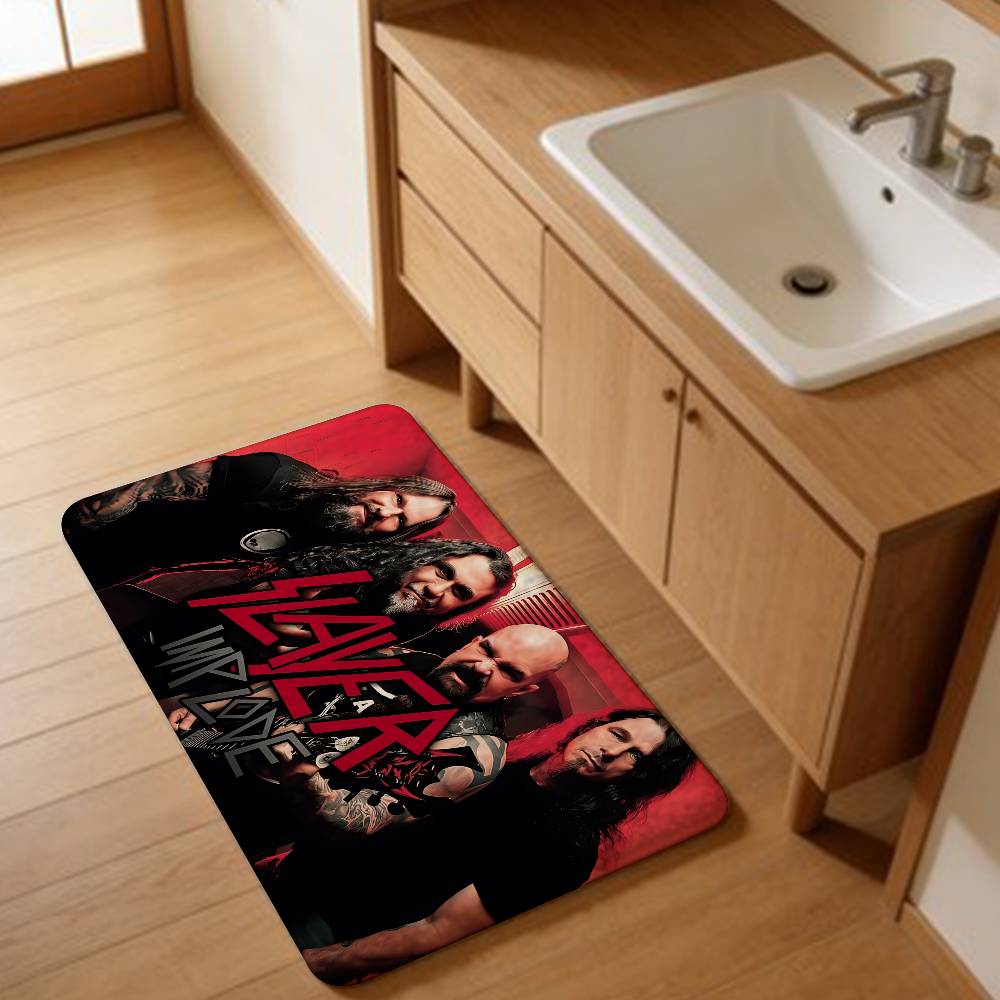 Heavy Metal S-Slayer Rock Band Room Mats Retro Multiple Choice Living Room Kitchen Rug Non-Slip Welcome Rug